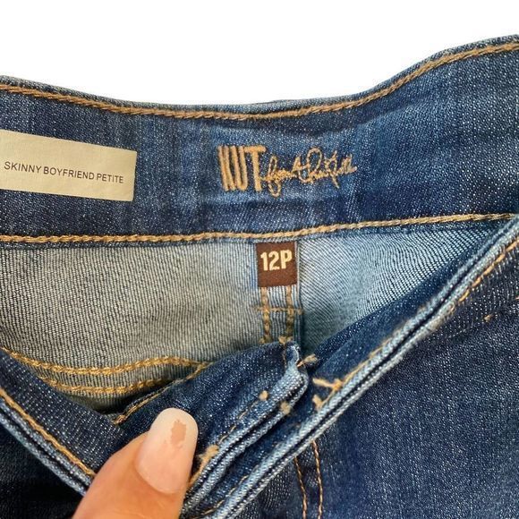 Kut from the Kloth‎ Maggie Skinny Boyfriend Petite Denim Jeans Sz 12 - Picture 3 of 4